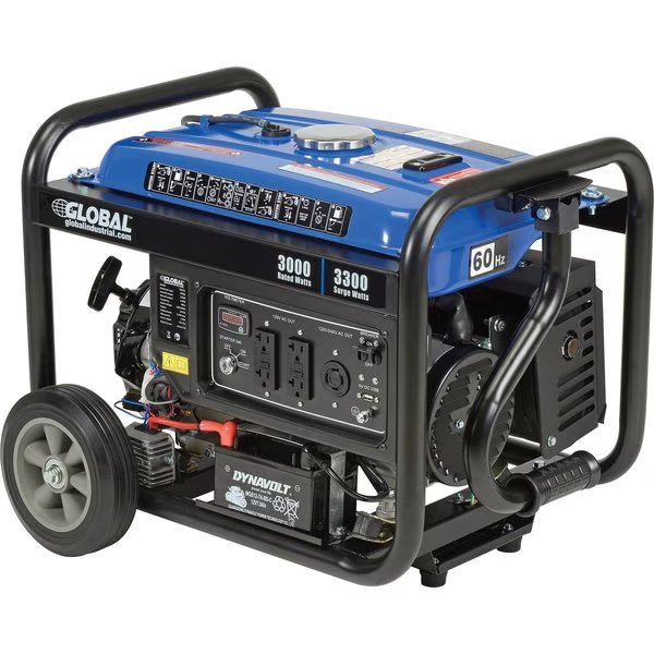 Portable Generator, 3,000 W Rated, 3,300 W Surge, 25 A A, Global Industrial, Mfr#: 716173